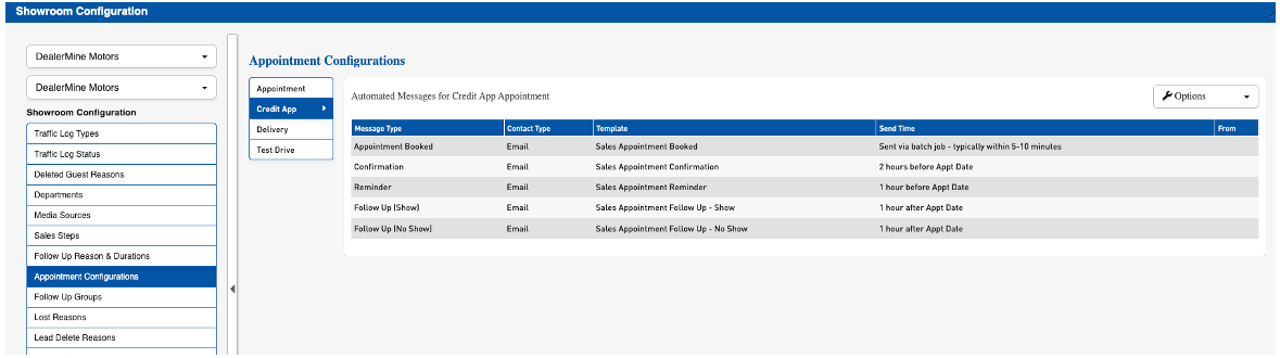 Sales Appointment Configuration